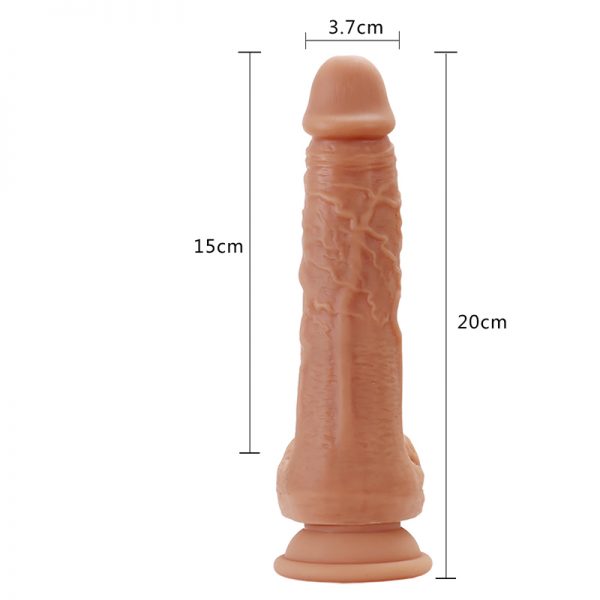 21 Cm Yumuşak Dokulu Titreşimli Oynar Başlı Ve Gidip Gelmeli Dildo 21 Cm Yumuşak Dokulu Titreşimli Oynar Başlı Ve Gidip Gelmeli Dildo